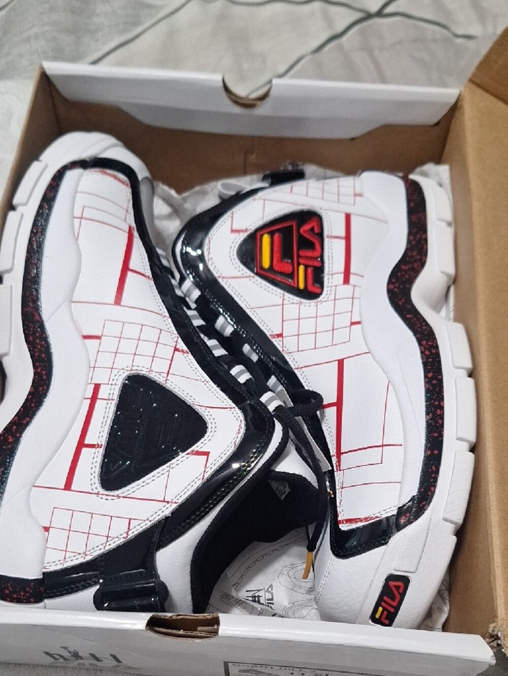 Fila Grant Hill 2 Box Label - White, Black, Red - Picture 2 of 8